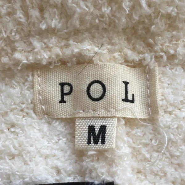 POL White Textured Knit Bloomer Shorts Medium High Waist Boho Cottagecore - Image 5