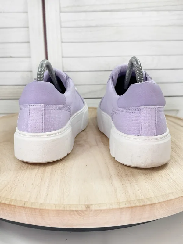 Timberland Laurel Court Low Lace Up Canvas Sneakers Lilac‎ Purple Women 9.5 - Image 6
