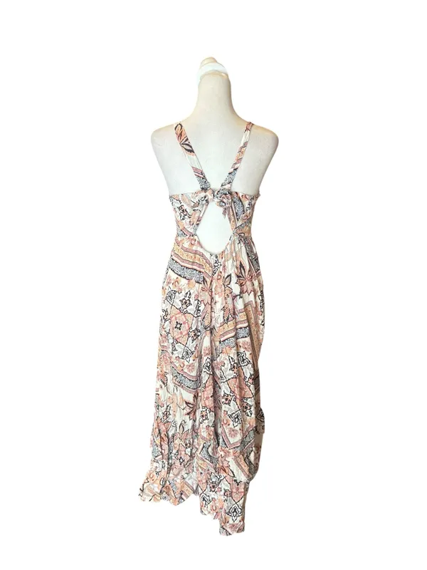 Abel the Label Anthropologie Marrakech Pastel Zodiac Maxi Dress Tie Back Size XS - Image 2