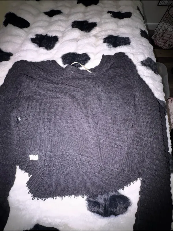 bohme Black Distressed Crewneck Sweater - Image 2