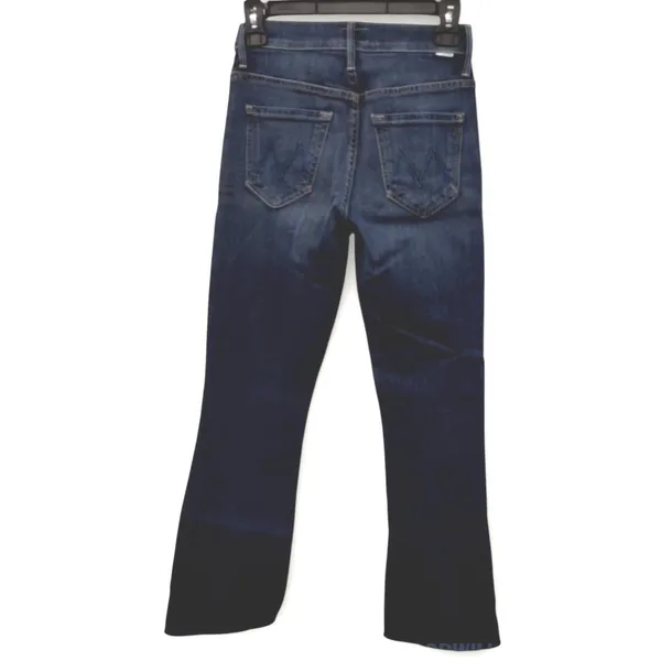 MOTHER Denim The Hustler Ankle Jeans Womens 24 High Rise Frayed Hem Bootcut Blue - Image 3