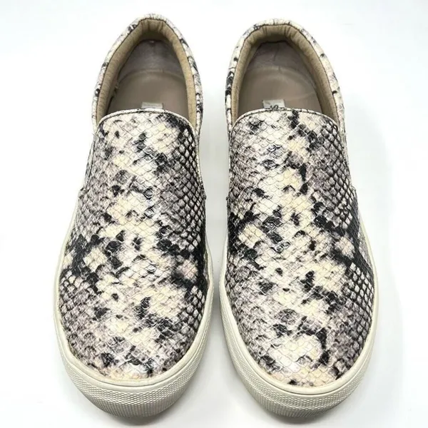 Steve Madden Gills Natural Snake Embossed Vegan Leather Slip-On Sneakers Size 7 - Image 2