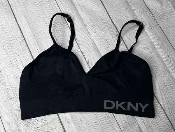 DKNY Black Wireless Seeamless Bralette No Padding Size Medium - Image 2
