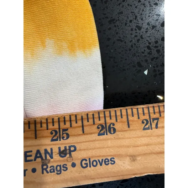 Levis‎ Womens Pink Yellow Tie Dye Quarter Zip Sweatshirt Embroidered Logo Medium - Image 7