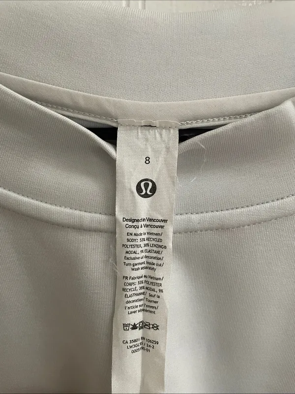 LULULEMON Softstreme Perfectly Oversized Cropped Crew in Vapor Size 8 - Image 5