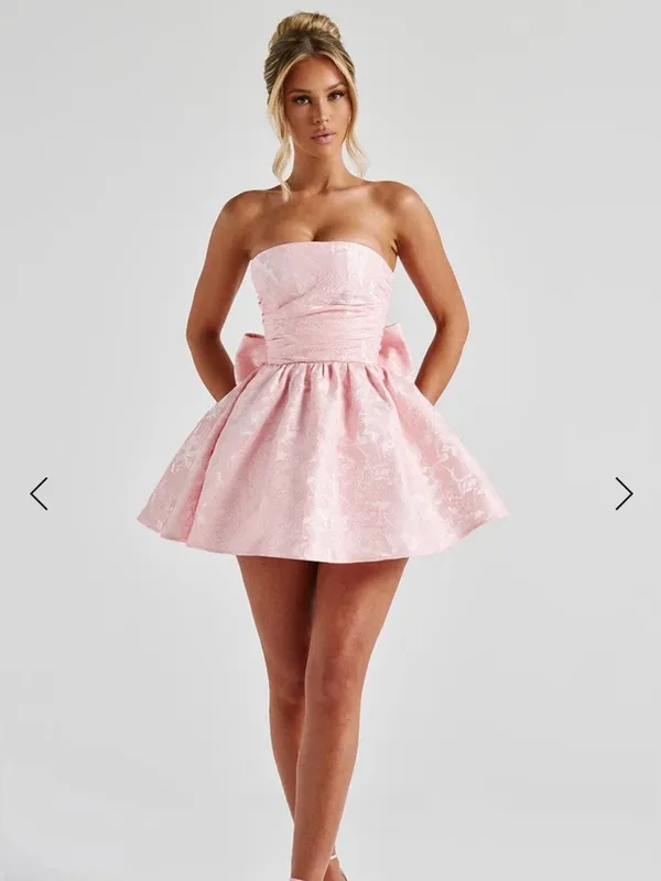 Babyboo NWT Women Small Pink Strapless Mini Dress Romantic Coquette Soft Girl - Image 2