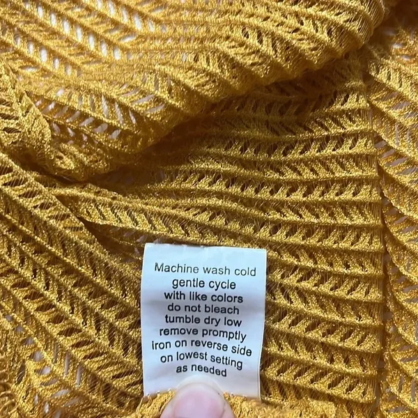 Fall open knit cardigan‎ open front duster lightweight orange yellow transition - Image 9
