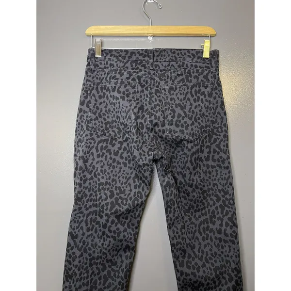 Gap 90s Straight Jeans Womens 4 Short Gray Leopard High Rise Stretch Denim Pants - Image 5