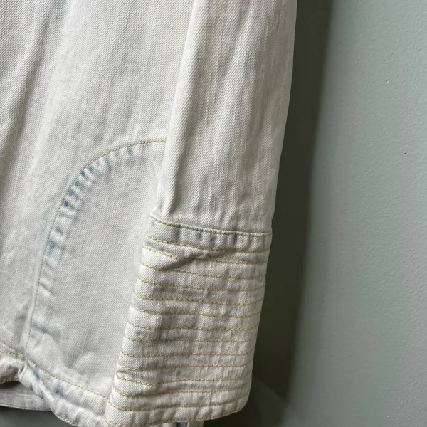 Free People Denim Long Sleeve Light‎ Wash Top S/P - Image 6