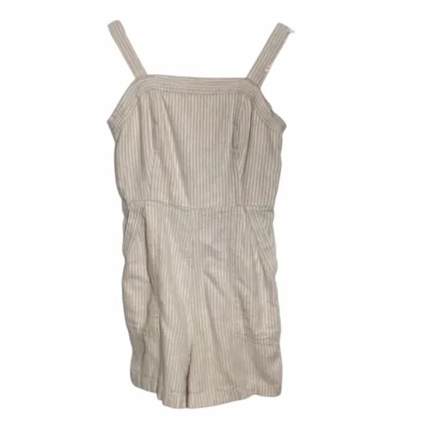 Coastal Picnic Striped Linen-Blend Romper • Neutral Summer Vibe Medium - Image 8