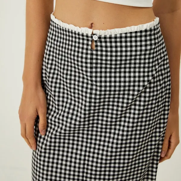 COMMENSE | Plaid Print Mermaid | Size: Medium Black - Image 3