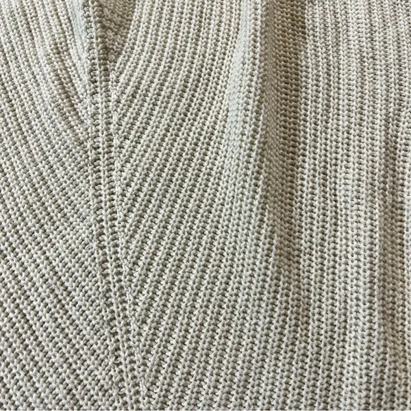 Urban Outfitters Cream Ivory Ribbed Knit Chunky Oversized V Neck Sweater Small - Image 2