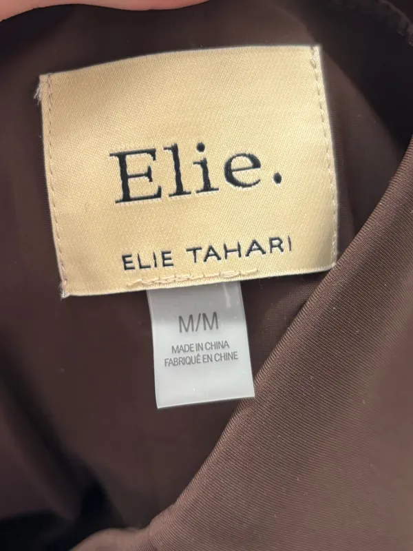 Elie tahari brown wide leg trouser pant cropped - Image 6