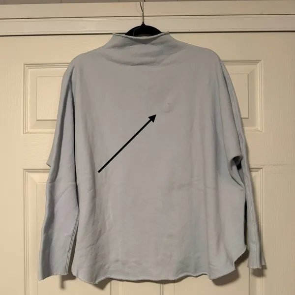 Frank & Eileen $228 Effie Baby Blue Funnel Neck‎ Capelet Triple Fleece Sweater - Image 3