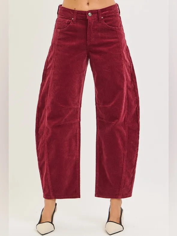 018- Risen Slouchy Ankle Barrel Corduroy Pants - Size 29 - Image 2