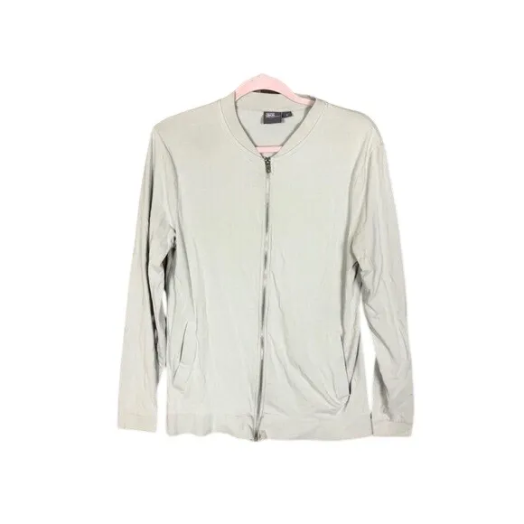 ASOS women's Gray Bomber Style Zip‎ Up Cardigan Jacket Size Medium - Image 2