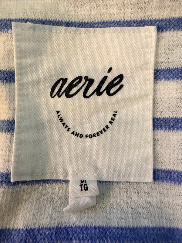 aerie White and Light Blue Striped Nautical Sweater - Image 3