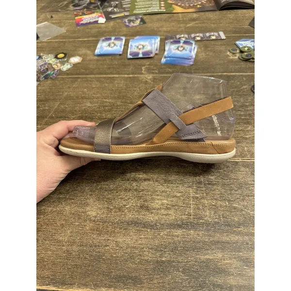 Ecco‎ Flash Sandals Women 7M Shoes Brown Purple Leather T-Strap Slingback Thong - Image 2