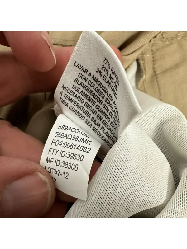 JM Collection Womens Short Khaki Pants M Rayon Blend Stretch Straight Casual - Image 5