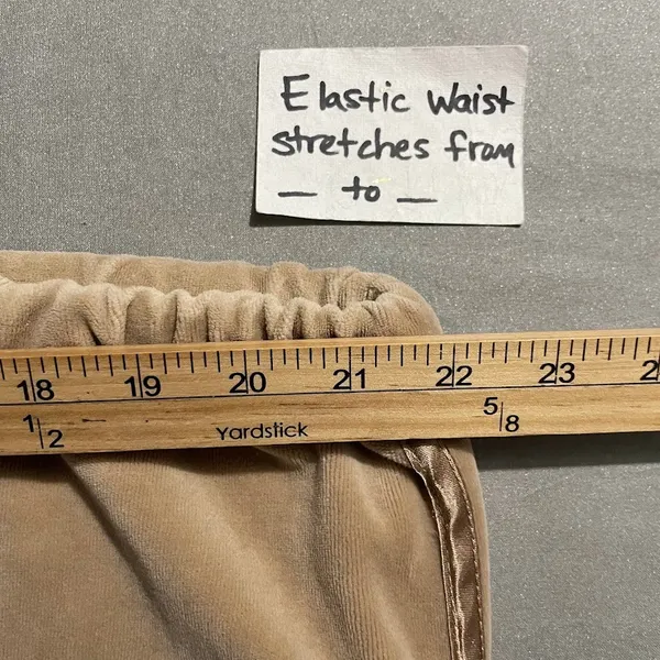 Y2K Everlast Velour Pants Womens Size M Taupe Track Drawstring Athleisure Y2K - Image 12