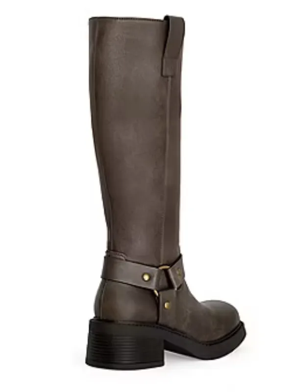Rebecca Minkoff Womens Sona Stacked Heel Motorcycle Boots - Image 3