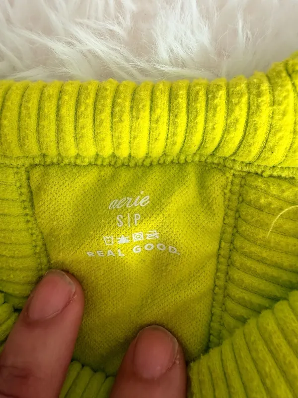Aerie Seamless Ribbed High Neck Halter Crop Top Lime Green Size Small - Image 2