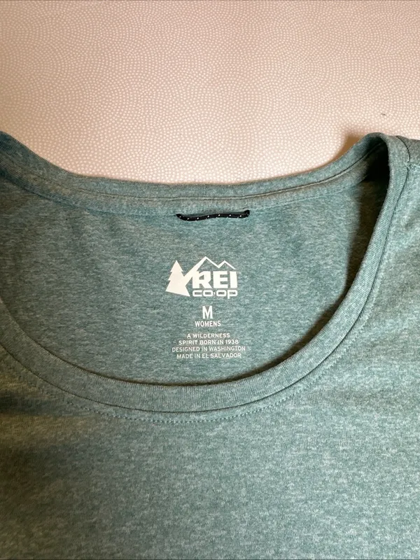 REI Co-op Women’s Tee Shirt Green Heather Short Sleeve Size M - Image 4