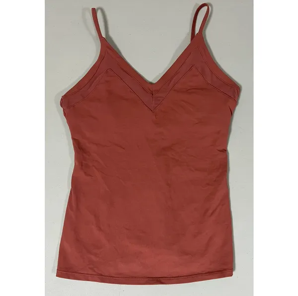 ALO Yoga Rust V-Neck ‘Ally Fitted Tank’ Top Cami Camisole Shirt Size S ✨ - Image 2
