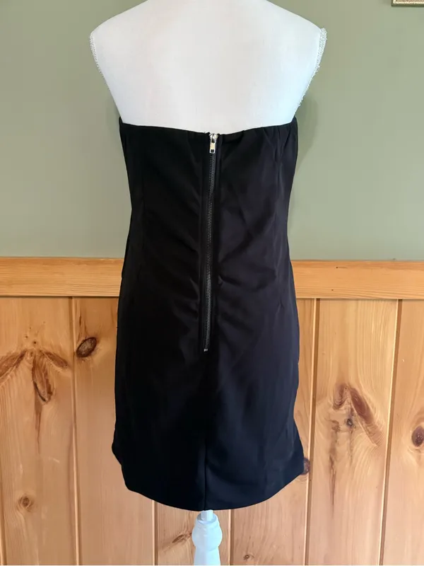 Princess Polly Strapless Black Corset Dress size 12 - Image 4