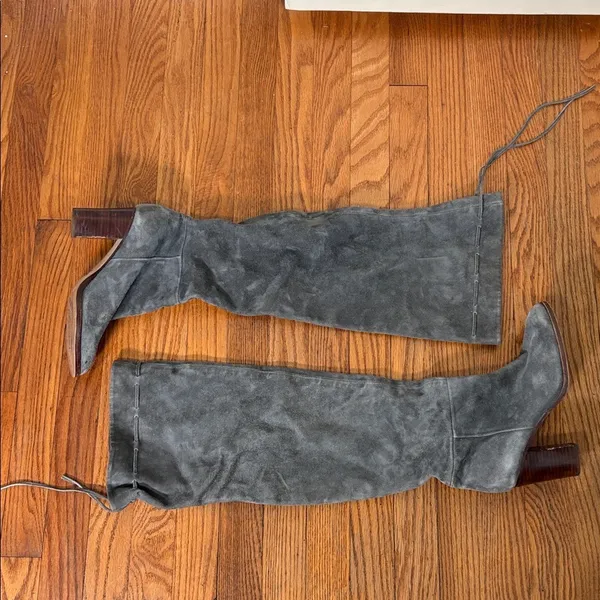 Anthropologie Splendid Darcie Knee Boots‎ Leather Grey size 8 - Image 3