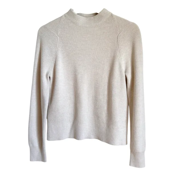 Lululemon Cotton-Blend Mock-Neck Sweater Heathered Bone Small Women’s W3HBGS - Image 8