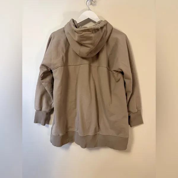 Seraphine Hoodie Jacket Taupe Maternity Nursing Zip-Up Hoodie No Panel Sz 8 - Image 4