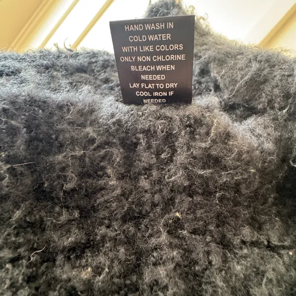 Cozy Black Bouclé Shawl Wrap - Image 5