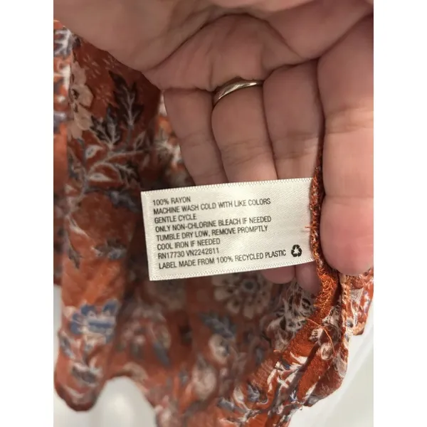 Knox Rose Kimono Top Red Floral Open Bohemian Festival Women Size Medium - Image 4