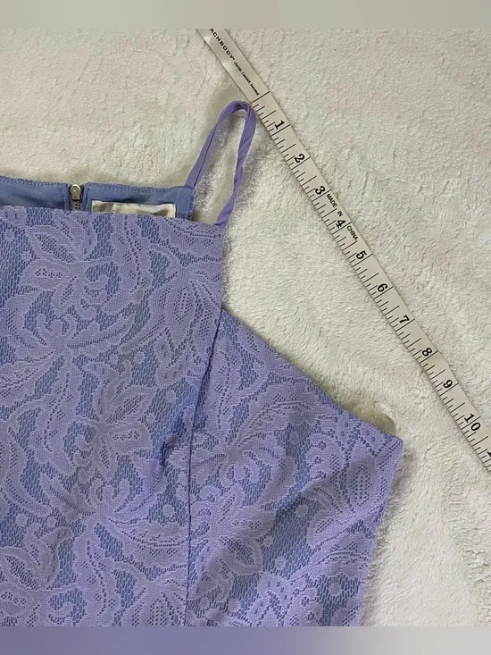 Francesca’s Lilac Floral Print Dress size L - Image 5