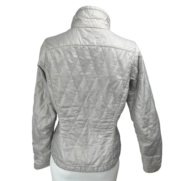 Patagonia Nano Puff Silver Gray Zip Up Quilted High Neck Puffer Coat Jacket XS - Image 2