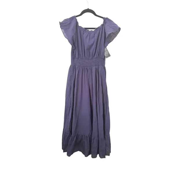 SCARLET‎ DARKNESS Renaissance Ruffled Midi Dress Navy Small NEW NWT - Image 4