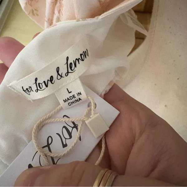 FOR LOVE & LEMONS Carly Top Rose Dainty Open Back Size‎ Large NWT - Image 6