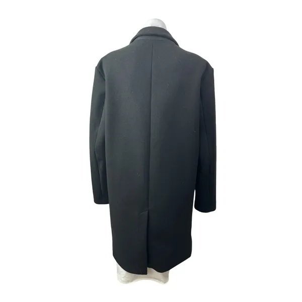 Zara Women's Black Long Sleeve Collared Longline 4 Way Trench Coat Jacket Size M - Image 4