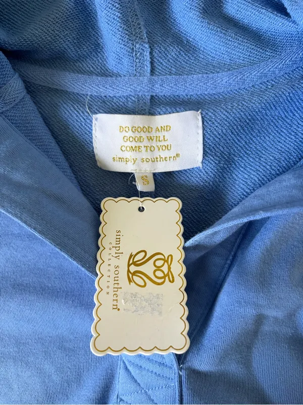 Simply Southern Cropped V-Neck Pullover Hoodie Size Small NWT - Image 2