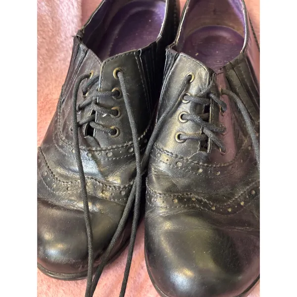 Hotter Somerset Black Leather Wingtip Brogue Oxford Shoes Womens 7.5 UK‎ 5.5 - Image 6