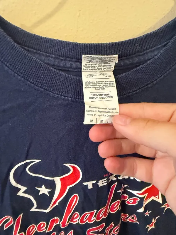 Vintage Navy Texans Cheerleaders All-Stars T-Shirt - Image 2