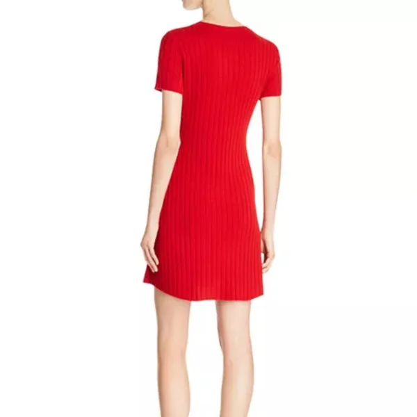 Theory 100% cashmere and wool red pullover sweater mini dress - Image 2