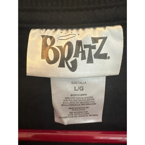 Vintage y2k Bratz Jade Graphic Sweatshirt Black Pink Est 2001 Baddie Large - Image 3