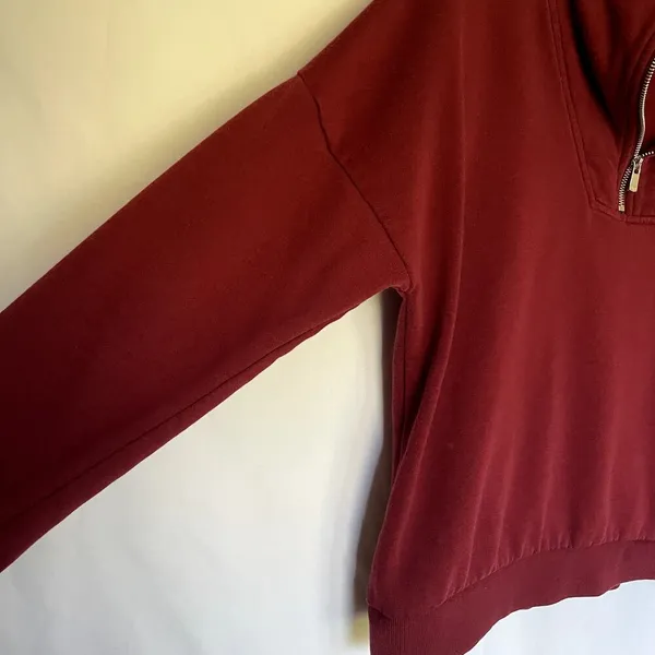 Vero Moda red quarter zip women's size medium pullover sweater‎ fall top casual - Image 2