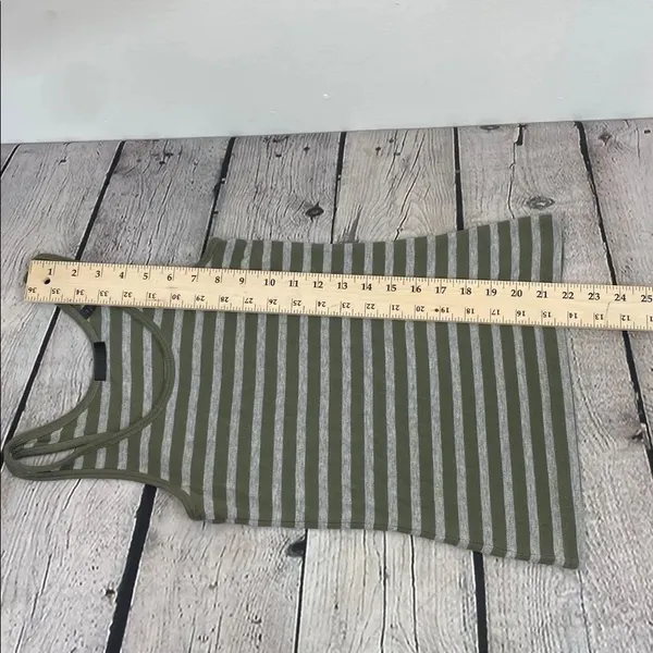 ATM Anthony Thomas Melillo Olive and Gray Striped Tank Top - Image 14