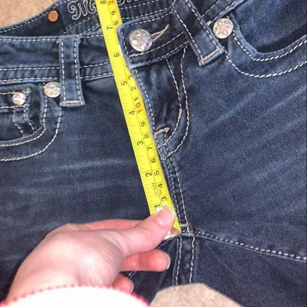Miss Me Signature Skinny Crop Jeans Dark Wash 24 Angel Wing Cross - Image 11