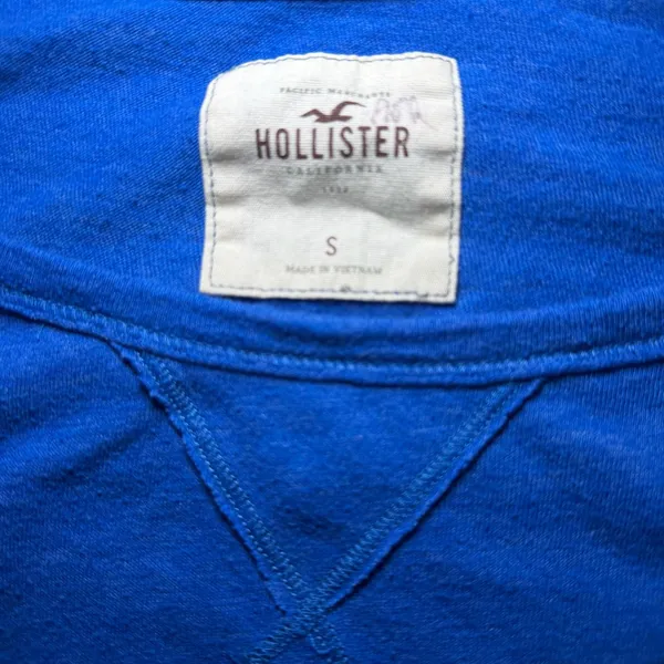 Hollister Blue Long Sleeve Top Womens Small Scoop Neck Raglan Casual Shirt‎ - Image 9