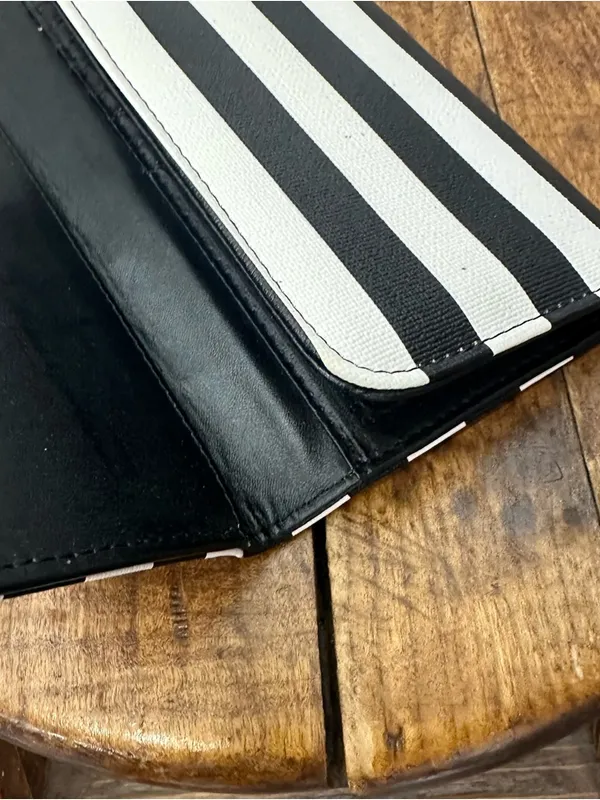 Kut From the Cloth Black and White Striped Wallet Mod Punk Minimalist Maximalist - Image 6