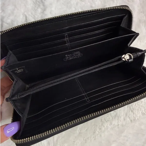 COACH y2k Black Canvas Leatherware Legacy Signature Wallet - Image 5